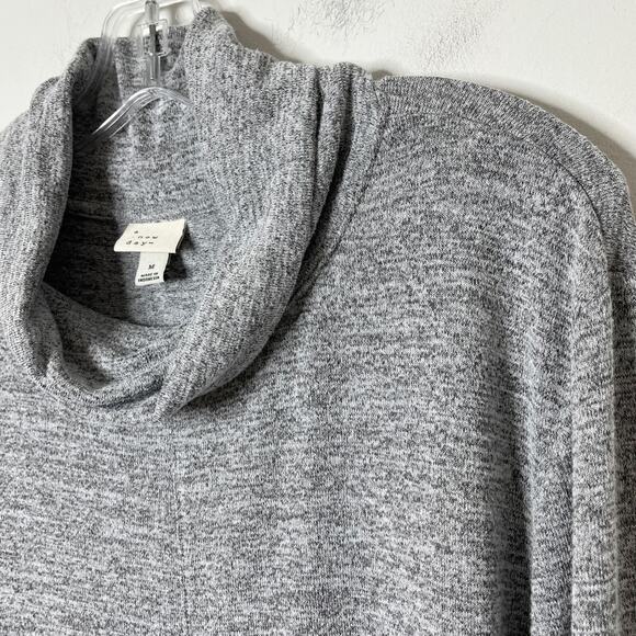 A New Day Women's Tunic Sweater M Heather Gray Cowl Neck Long Sleeve Slit Hem - Picture 7 of 12